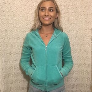 Juicy Couture Teal Classic Terry Zip Hoody